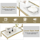 48 Inch 2-Tier Console Table with Tempered Glass Tabletop for Hallway-Golden