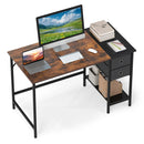 48 Inch Computer Desk with 2 Fabric Drawers Industrial Home Office Desk-Rustic Brown by LJGDeals