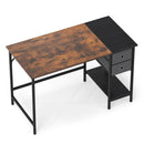 48 Inch Computer Desk with 2 Fabric Drawers Industrial Home Office Desk-Rustic Brown by LJGDeals