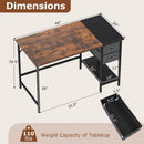 48 Inch Computer Desk with 2 Fabric Drawers Industrial Home Office Desk-Rustic Brown by LJGDeals