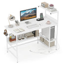 48 Inch Computer Desk with Power Outlets and Storage Shelves by LJGDeals
