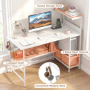 48 Inch Computer Desk with Power Outlets and Storage Shelves by LJGDeals