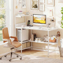 48 Inch Computer Desk with Power Outlets and Storage Shelves by LJGDeals