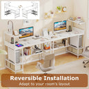 48 Inch Computer Desk with Power Outlets and Storage Shelves by LJGDeals