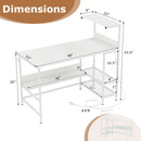 48 Inch Computer Desk with Power Outlets and Storage Shelves by LJGDeals