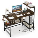 48 Inch Computer Desk with Power Outlets and Storage Shelves by LJGDeals