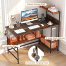 48 Inch Computer Desk with Power Outlets and Storage Shelves by LJGDeals