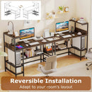 48 Inch Computer Desk with Power Outlets and Storage Shelves by LJGDeals