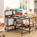 48 Inch Computer Desk with Power Outlets and Storage Shelves by LJGDeals