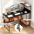 48 Inch Computer Desk with Power Outlets and Storage Shelves by LJGDeals