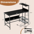 48 Inch Computer Desk with Power Outlets and Storage Shelves by LJGDeals