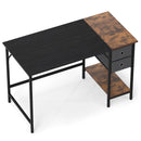 48 Inch Computer Desk with 2 Fabric Drawers Industrial Home Office Desk-Rustic Brown by LJGDeals