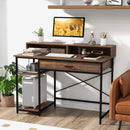 48 Inch Computer Desk with Monitor Stand Drawer and Shelves by LJGDeals
