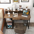 48 Inch Computer Desk with Monitor Stand Drawer and Shelves by LJGDeals