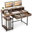 48 Inch Computer Desk with Monitor Stand Drawer and Shelves by LJGDeals