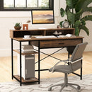 48 Inch Computer Desk with Monitor Stand Drawer and Shelves by LJGDeals