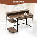 48 Inch Computer Desk with Monitor Stand Drawer and Shelves by LJGDeals