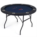 48 Inch Foldable Poker Table with 8 Cup Holders and Padded Edges by LJGDeals
