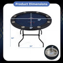 48 Inch Foldable Poker Table with 8 Cup Holders and Padded Edges by LJGDeals