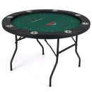48 Inch Foldable Poker Table with 8 Cup Holders and Padded Edges by LJGDeals