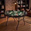 48 Inch Foldable Poker Table with 8 Cup Holders and Padded Edges by LJGDeals