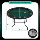 48 Inch Foldable Poker Table with 8 Cup Holders and Padded Edges by LJGDeals