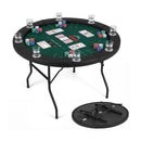 48 Inch Foldable Poker Table with 8 Cup Holders and Padded Edges by LJGDeals
