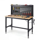 48 Inch Heavy Duty Workbench with AC/USB Outlets and Pegboard-Natural by LJGDeals