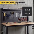 48 Inch Heavy Duty Workbench with AC/USB Outlets and Pegboard-Natural by LJGDeals