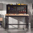 48 Inch Heavy Duty Workbench with AC/USB Outlets and Pegboard-Natural by LJGDeals
