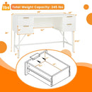48 Inch Home Office Computer Desk with 4 Drawers-White by LJGDeals