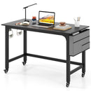 48 Inch Mobile Computer Workstation with 4 Smooth Casters by LJGDeals