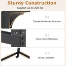 Rolling Home Office Computer Desk with Detachable Fabric Bag-Rustic Brown