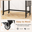 Rolling Home Office Computer Desk with Detachable Fabric Bag-Rustic Brown