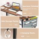 48 Inch Mobile Computer Workstation with 4 Smooth Casters by LJGDeals