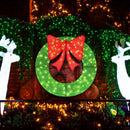 48 Inch Pre-Lit Lighted Christmas Mesh Wreath with Bow and 200 LED Bulbs by LJGDeals