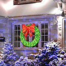 48 Inch Pre-Lit Lighted Christmas Mesh Wreath with Bow and 200 LED Bulbs by LJGDeals