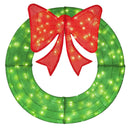 48 Inch Pre-Lit Lighted Christmas Mesh Wreath with Bow and 200 LED Bulbs by DirectDeals
