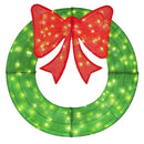 48 Inch Pre-Lit Lighted Christmas Mesh Wreath with Bow and 200 LED Bulbs by LJGDeals