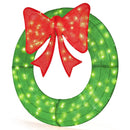 48 Inch Pre-Lit Lighted Christmas Mesh Wreath with Bow and 200 LED Bulbs by DirectDeals