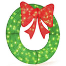 48 Inch Pre-Lit Lighted Christmas Mesh Wreath with Bow and 200 LED Bulbs by LJGDeals