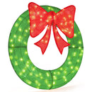 48 Inch Pre-Lit Lighted Christmas Mesh Wreath with Bow and 200 LED Bulbs by DirectDeals