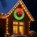 48 Inch Pre-Lit Lighted Christmas Mesh Wreath with Bow and 200 LED Bulbs by LJGDeals