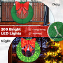 48 Inch Pre-Lit Lighted Christmas Mesh Wreath with Bow and 200 LED Bulbs by DirectDeals