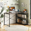 48 Inch Reversible L Shaped Computer Desk with Adjustable Shelf by LJGDeals