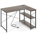 48 Inch Reversible L Shaped Computer Desk with Adjustable Shelf by LJGDeals