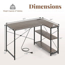 48 Inch Reversible L Shaped Computer Desk with Adjustable Shelf by LJGDeals