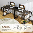 48 Inch Reversible L Shaped Computer Desk with Adjustable Shelf by LJGDeals
