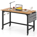 48 Inch Mobile Computer Workstation with 4 Smooth Casters by LJGDeals