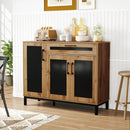 48 Inch Sideboard Buffet Cabinet with Drawer and Metal Legs-Natural by LJGDeals